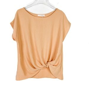 NWT Six/Fifty Do The Twist Top Shirt Cap Sleeves Marigold Size Medium M NEW